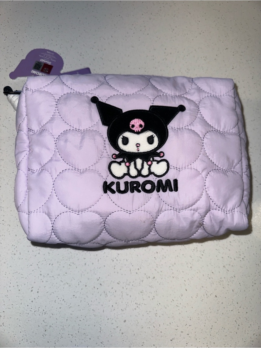 Hello Kitty Sanrio Kuromi Quilted Pouch in Light Purple,NWT